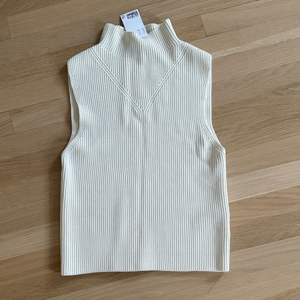 H&M Sleeveless Ribbed Turtleneck Sweater